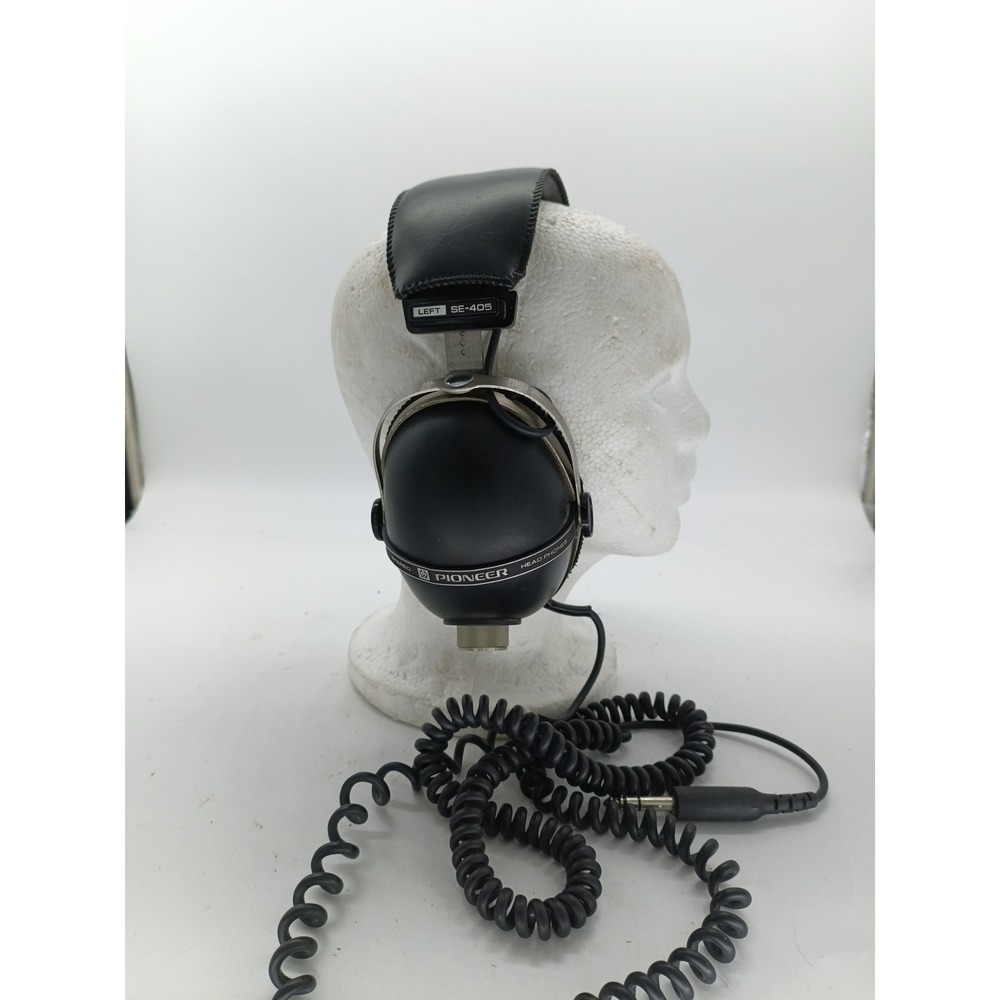 Vintage Pioneer SE-405 Stereo Headphones Black Silver Japan 1/4 Jack WORKS! r3